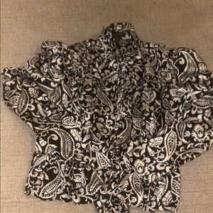 Elegant Black and White Paisley Women's Top